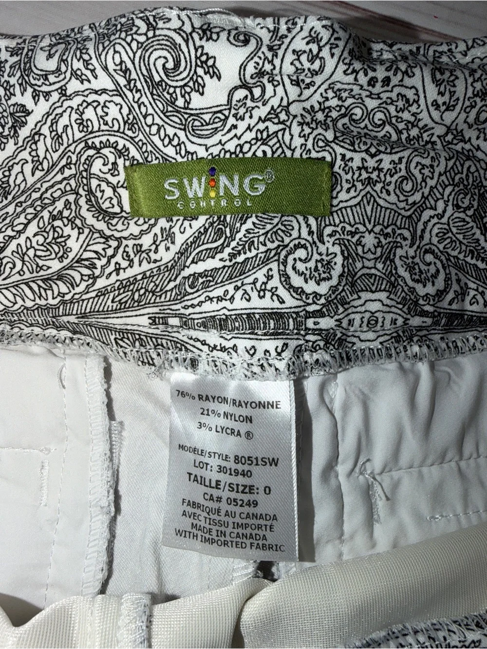 Swing Control Golf Pants Size 0 Pull-On Ankle Pants Stretch Performance